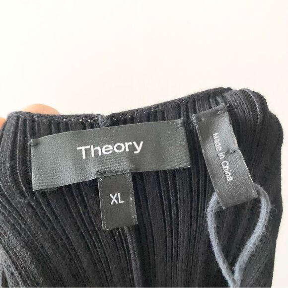 Theory Knit‎ Flare Dress Prosecco Black Sz XL - Picture 3 of 5